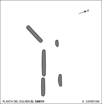 Planta del dolmen El Santo