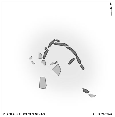 Planta del dolmen Miras 1